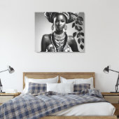 美しいアフリカ人女性 キャンバスプリント (インサイチュ (寝室))