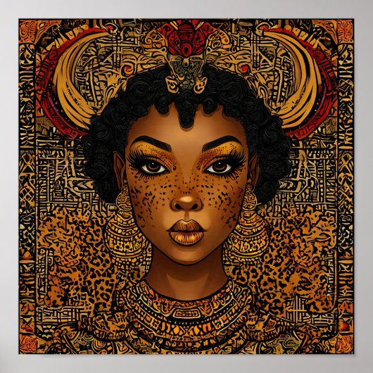 美しいアフリカ人女性 ポスター (正面)