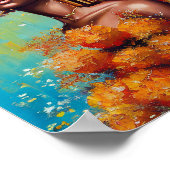 美しいアフリカ人女性 ポスター (角)