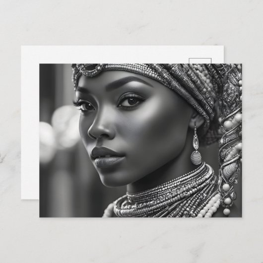美しいアフリカ人女性 ポストカード (正面/裏面)