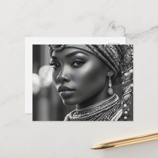 美しいアフリカ人女性 ポストカード (正面/裏面インサイチュ)