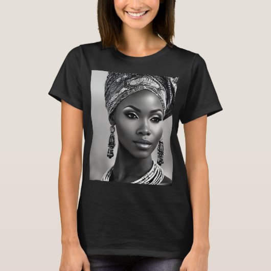 美しいアフリカ人女性 Tシャツ (正面)