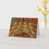 美しいアフリカ伝統的ゴールデンブラウンのモチーフ カード (黄色い花)