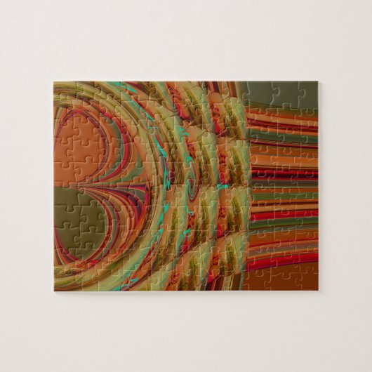 美しいアフリカ伝統的ゴールデンブラウンのモチーフ ジグソーパズル (横)