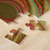 美しいアフリカ伝統的ゴールデンブラウンのモチーフ ジグソーパズル (側面)