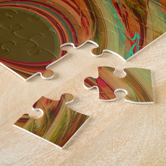 美しいアフリカ伝統的ゴールデンブラウンのモチーフ ジグソーパズル (側面)