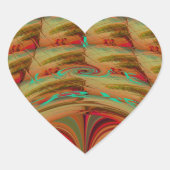 美しいアフリカ伝統的ゴールデンブラウンのモチーフ ハートシール (正面)