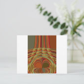 美しいアフリカ伝統的ゴールデンブラウンのモチーフ ポストカード (スタンド正面)