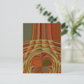 美しいアフリカ伝統的ゴールデンブラウンのモチーフ ポストカード (スタンド正面)