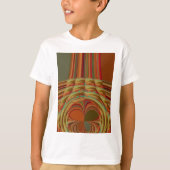 美しいアフリカ伝統的ゴールデンブラウンのモチーフ Tシャツ (正面)