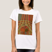 美しいアフリカ伝統的ゴールデンブラウンのモチーフ Tシャツ (正面)
