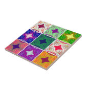 美しいアフリカ市松模様にアートプリント タイル (側面)