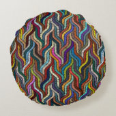 美しいアフリカ民族編み丸い枕 ラウンドクッション (裏面)