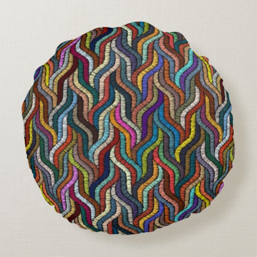 美しいアフリカ民族編み丸い枕 ラウンドクッション (裏面)