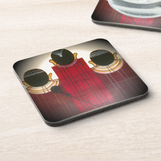 美しいアフリカ民族部族マサイオーナメント.pn コースター (左側)