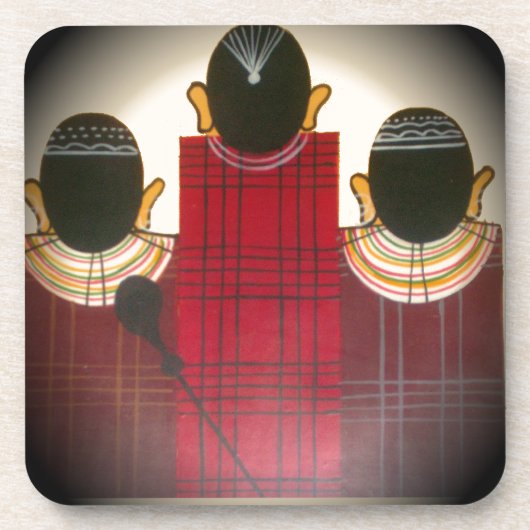 美しいアフリカ民族部族マサイオーナメント.pn コースター (正面)