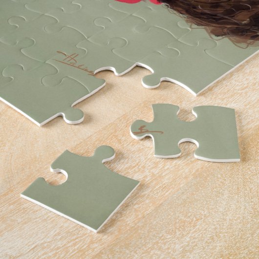 美しいアフリカ系アメリカ人の女の子のアートワークのパズル ジグソーパズル (側面)