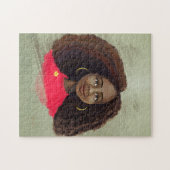 美しいアフリカ系アメリカ人の女の子のアートワークのパズル ジグソーパズル (横)