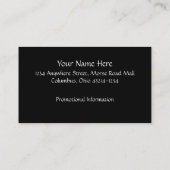 美しいアフリカ系アメリカ人の女性の名刺 名刺 (裏面)