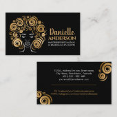 美しいアフリカ系アメリカ人の女性シルエット 名刺 (正面/裏面)