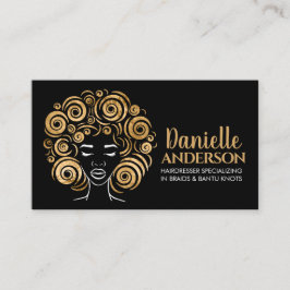 美しいアフリカ系アメリカ人の女性シルエット 名刺