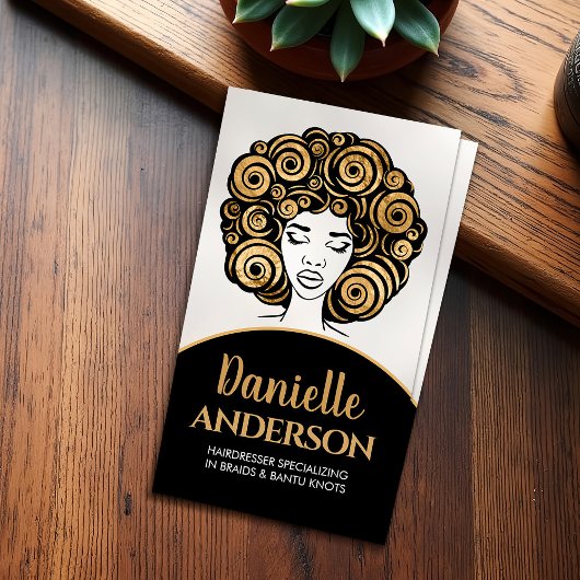 美しいアフリカ系アメリカ人の女性シルエット 名刺