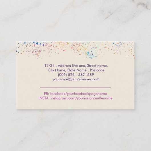 美しいアフリカ系アメリカ人の女芸術的性 – 髪 名刺 (裏面)