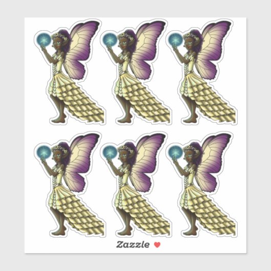 美しいアフリカ系アメリカ人の妖精 シール (シート)