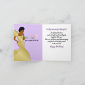 美しいアフリカ系アメリカ人の娘誕生日カード サンキューカード (内部)