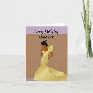 美しいアフリカ系アメリカ人の娘誕生日カード サンキューカード
