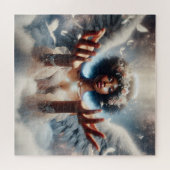 美しいアフリカ系アメリカ人エンジェル・エテリア ジグソーパズル (横)