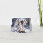 美しいアフリカ系アメリカ人クリスマスエンジェル カード (正面)