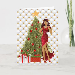 美しいアフリカ系アメリカ人クリスマスカード シーズンカード