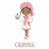 美しいアフリカ系アメリカ人スパガールビニールステッカー シール (正面)