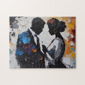 美しいアフリカ系アメリカ人ロマンチックな男性と女性 ジグソーパズル (横)