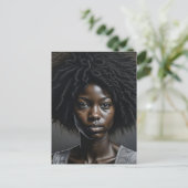 美しいアフリカ系アメリカ人女性アイ空白のアート ポストカード (スタンド正面)