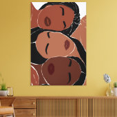 美しいアフリカ系アメリカ人女性エンパワーメント キャンバスプリント (インサイチュ (リビング))