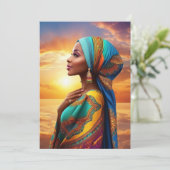 美しいアフリカ系アメリカ人女性 サンキューカード (スタンド正面)