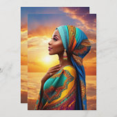 美しいアフリカ系アメリカ人女性 サンキューカード (正面/裏面)