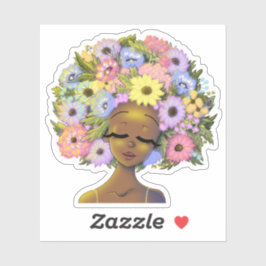 美しいアフリカ系アメリカ人女性 シール