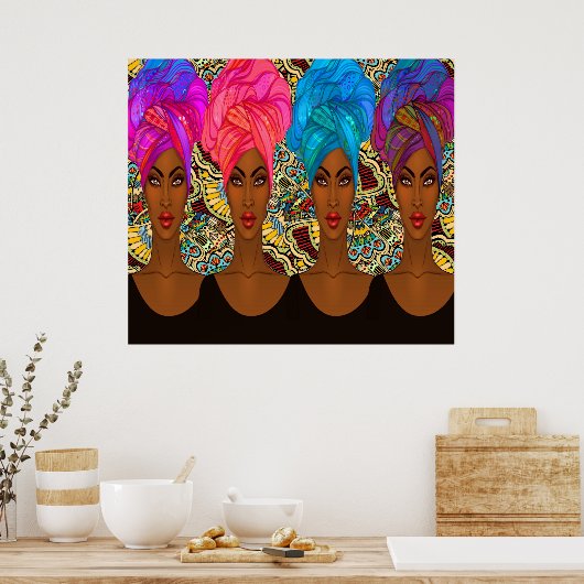 美しいアフリカ系アメリカ人 – 黒人女性ポスター ポスター (キッチン)