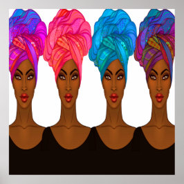 美しいアフリカ系アメリカ人 – 黒人女性ポスター ポスター