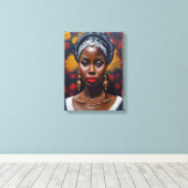 美しいアフリカ黒人女性絵画ズ キャンバスプリント (インサイチュ (ウッドフロア))