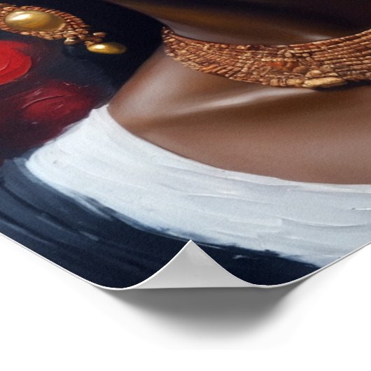 美しいアフリカ黒人女性絵画ズ ポスター (角)