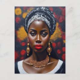 美しいアフリカ黒人女性絵画ズ ポストカード