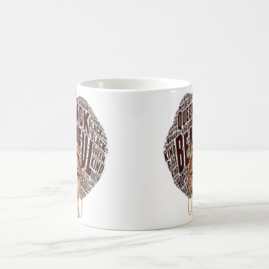 美しいアフロセントリックの強い黒の女王 コーヒーマグカップ (中央)