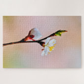 美しいアプリコ日本のットの花2つ ジグソーパズル (横)