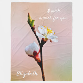 美しいアプリコ日本のットの花2つ フリースブランケット