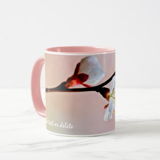 美しいアプリコ日本のットの花2つ マグカップ (正面左)
