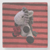 美しいアミグルミクロシェ馬コースター ストーンコースター (正面)